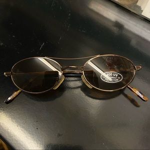 Retro Oval Shaped Sunglasses, Black, Brown, 60s!